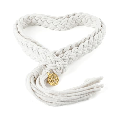 ESNOY Wedding Lasso Rope,Handfasting Cord for Wedding with Pendants Lazos para Boda Wedding Cord Traditional Celtic Pattern Rustic Wedding Lasso for Ceremony Bridal Gift, White ESNOY Wedding Lasso Rope,Handfasting Cord for Wedding with Pendants Lazos para Boda Wedding Cord Traditional Celtic Pattern Rustic Wedding Lasso for Ceremony Bridal Gift, White von Tumlink