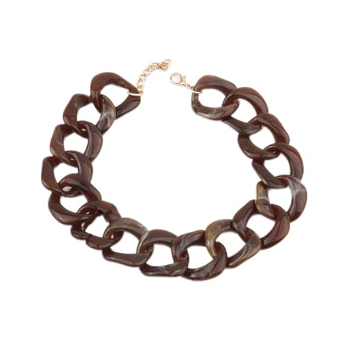 ESNY Dicke Kubanische Klobige Kette Choker Halskette Punk Übertriebene Gliederkette Rund Für Frauen Mädchen Hip Hop Party Schmuck Coffee 1 von ESNY