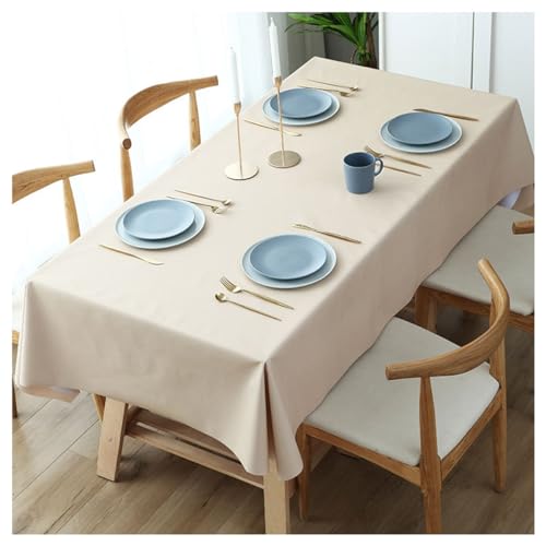 ESOUY Rechteckige Tischdecke, Tischwäsche, PVC-verdickter Stoff, Hitzebeständig, Verschleißfest, Feuchtigkeitsdurchlässig, Atmungsaktiv, 140 x 200 cm, Einfarbig, A, Für Esstisch von ESOUY