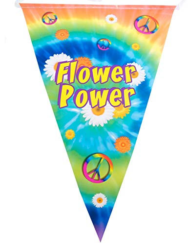 Flower Power-Girlande Hippie-Raumdekoration bunt 5 m - Bunt Flower Power-Girlande Hippie-Raumdekoration bunt 5 m - Bunt von ESPA