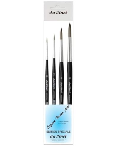 Pinsel Serie 373 (3373), Set 4 Pinsel rund Synthetik, 0, 2, 6,10 von ESPACE BEAUX ARTS