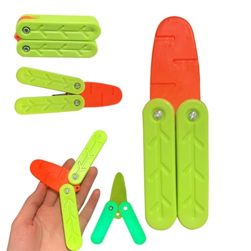 3D-Drucken Fidget Knife Spielzeug, 3D gedrucktes Schwerkraft-Messer-Zappelspielzeug,Karotte Schwerkraft Sensory Toy, Schmetterling Fidget-Messer Spielzeug (1PC-2#-Light) von ESPRY