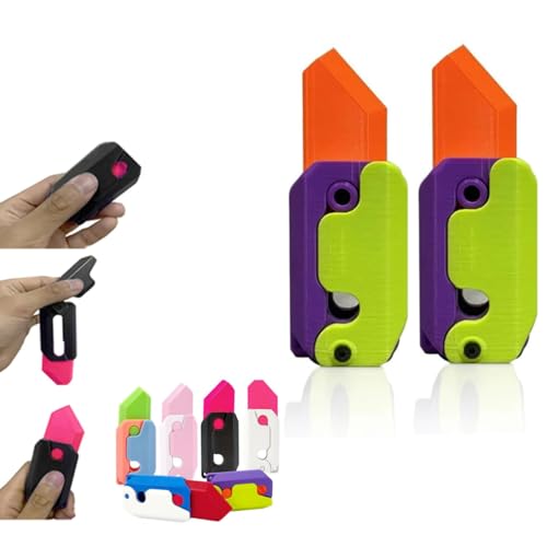 3D-Drucken Fidget Knife Spielzeug, 3D gedrucktes Schwerkraft-Messer-Zappelspielzeug,Karotte Schwerkraft Sensory Toy, Schmetterling Fidget-Messer Spielzeug (2PC-01#) von ESPRY
