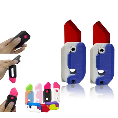 3D-Drucken Fidget Knife Spielzeug, 3D gedrucktes Schwerkraft-Messer-Zappelspielzeug,Karotte Schwerkraft Sensory Toy, Schmetterling Fidget-Messer Spielzeug (2PC-011#) von ESPRY