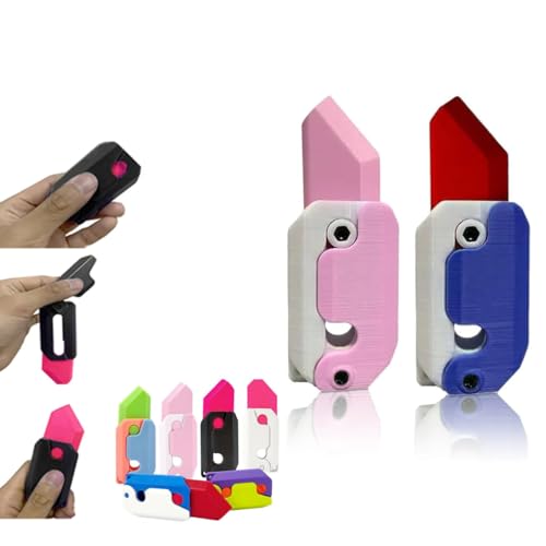 3D-Drucken Fidget Knife Spielzeug, 3D gedrucktes Schwerkraft-Messer-Zappelspielzeug,Karotte Schwerkraft Sensory Toy, Schmetterling Fidget-Messer Spielzeug (2PC-012#) von ESPRY