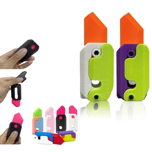 3D-Drucken Fidget Knife Spielzeug, 3D gedrucktes Schwerkraft-Messer-Zappelspielzeug,Karotte Schwerkraft Sensory Toy, Schmetterling Fidget-Messer Spielzeug (2PC-02#) von ESPRY