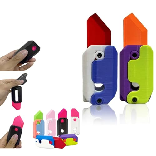 3D-Drucken Fidget Knife Spielzeug, 3D gedrucktes Schwerkraft-Messer-Zappelspielzeug,Karotte Schwerkraft Sensory Toy, Schmetterling Fidget-Messer Spielzeug (2PC-03#) von ESPRY