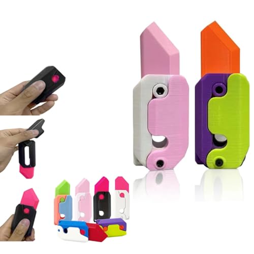 3D-Drucken Fidget Knife Spielzeug, 3D gedrucktes Schwerkraft-Messer-Zappelspielzeug,Karotte Schwerkraft Sensory Toy, Schmetterling Fidget-Messer Spielzeug (2PC-04#) von ESPRY