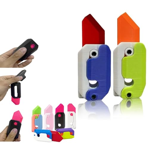 3D-Drucken Fidget Knife Spielzeug, 3D gedrucktes Schwerkraft-Messer-Zappelspielzeug,Karotte Schwerkraft Sensory Toy, Schmetterling Fidget-Messer Spielzeug (2PC-06#) von ESPRY