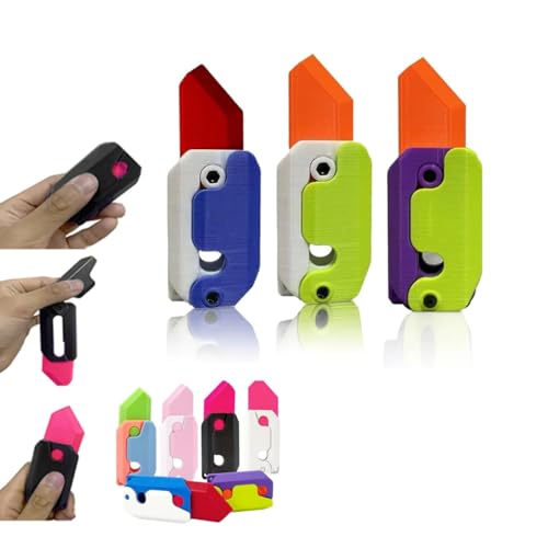 3D-Drucken Fidget Knife Spielzeug, 3D gedrucktes Schwerkraft-Messer-Zappelspielzeug,Karotte Schwerkraft Sensory Toy, Schmetterling Fidget-Messer Spielzeug (3PC-01#) von ESPRY