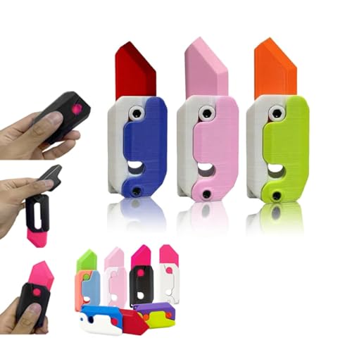 3D-Drucken Fidget Knife Spielzeug, 3D gedrucktes Schwerkraft-Messer-Zappelspielzeug,Karotte Schwerkraft Sensory Toy, Schmetterling Fidget-Messer Spielzeug (3PC-03#) von ESPRY