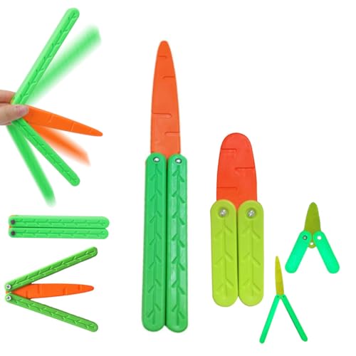 3D Printing Fidget Knife Toy, 3D Printed Gravity Knife Fidget Toy,Carrot Gravity Sensory Toy, Butterfly Fidget Knife Toy, Luminous Turnip Fidget Knife Toy, Stress Anxiety Relief Toy (2PC-6#-Light) von ESPRY