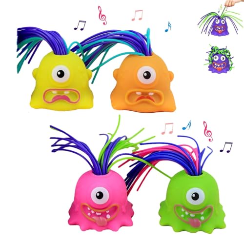 Fatigue Toys Stress Relief Hair Pulling Screaming Monster, Hair Pulling Screaming Monster, Screaming Monster Toys, Hair Pulling Sound Toys, Funny Hair-Pulling Screaming Toy (4PC-3#) von ESPRY