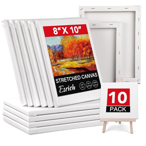ESRICH Gespannte Leinwände zum Malen, 20,3 x 25,4 cm, 10 Stück, 20,3 x 25,4 cm, 10 Stück, 20,3 x 25,4 cm, Grundierung, säurefreie Baumwolle, leere Leinwand, Malleinwände für Öl- und Acrylfarben. ESRICH Gespannte Leinwände zum Malen, 20,3 x 25,4 cm, 10 Stück, 20,3 x 25,4 cm, 10 Stück, 20,3 x 25,4 cm, Grundierung, säurefreie Baumwolle, leere Leinwand, Malleinwände für Öl- und Acrylfarben. von ESRICH
