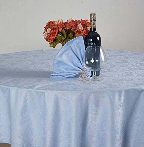 ESSE HOME – Tischdecke für 8 Personen – Jacquard Puro Baumwolle – Made in Italy – Iris 598 (Oval 170x220, Tischdecke Hellblau) von ESSE HOME
