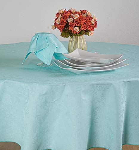 Esse Home - Confestyl Line - Tischdecke mit 8 Servietten, ovaler Jacquard aus Reiner Baumwolle, IRIS 598 (Oval 170x220, Service Grün) von ESSE HOME