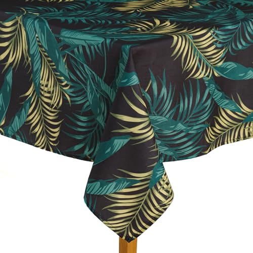 ESSEX - Tischdecke Leaves, 145 x 220 cm, Tischtuch, 100% Polyester, Abwaschbar, Blätter - Schwarz ESSEX - Tischdecke Leaves, 145 x 220 cm, Tischtuch, 100% Polyester, Abwaschbar, Blätter - Schwarz von ESSEX