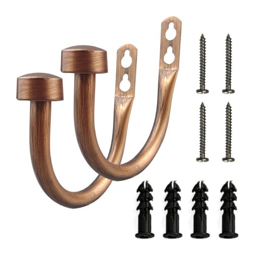 ESSMOKO Raffhalter Für Gardinen Eisenfarbe U-Förmiger Vorhangzubehörhaken Seilschnalle Vorhangbinder Seilhaken - Bronze von ESSMOKO