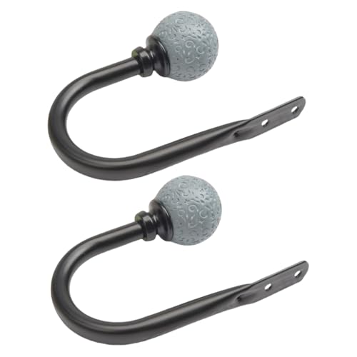 ESSMOKO Raffhalter Für Gardinen Vorhangaufbewahrung Wandhaken Vorhang Wandhaken Wandhalterung Metall U-Förmiger Krawattenhaken - Geschnitzte Blume Dunkelgrau ESSMOKO Raffhalter Für Gardinen Vorhangaufbewahrung Wandhaken Vorhang Wandhaken Wandhalterung Metall U-Förmiger Krawattenhaken - Geschnitzte Blume Dunkelgrau von ESSMOKO