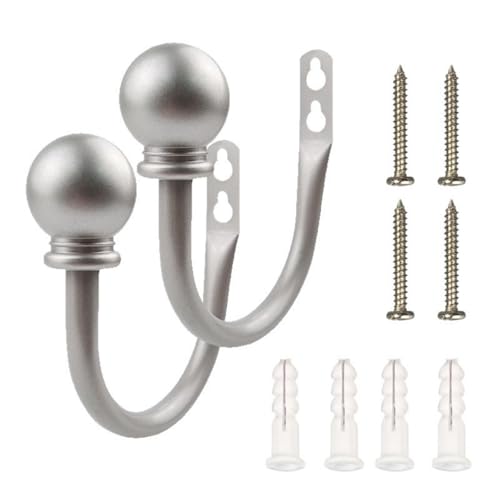 ESSMOKO Raffhalter Für Vorhänge Gardinenhaken U-Förmiger Vorhangwandhaken Zubehör Seilhaken-11Mm Silber von ESSMOKO