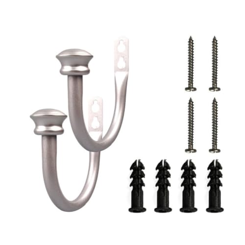 ESSMOKO Raffhalter Für Vorhänge U-Förmiger Vorhanghalter Aus Schmiedeeisen Wandhaken Duschvorhanghaken Fensterdekorationshaken – Silber ESSMOKO Raffhalter Für Vorhänge U-Förmiger Vorhanghalter Aus Schmiedeeisen Wandhaken Duschvorhanghaken Fensterdekorationshaken – Silber von ESSMOKO