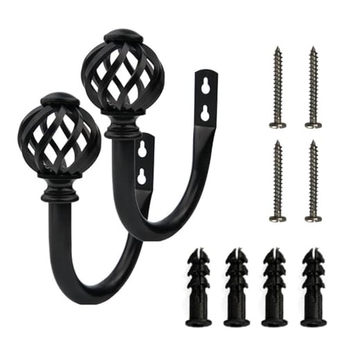 ESSMOKO Raffhalter Für Vorhänge Vorhanghalter Wandhaken Spiralhaken Fensterdekoration Zubehör Vorhanghalter - Schwarz ESSMOKO Raffhalter Für Vorhänge Vorhanghalter Wandhaken Spiralhaken Fensterdekoration Zubehör Vorhanghalter - Schwarz von ESSMOKO