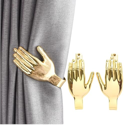 ESSMOKO Raffhalter für Vorhänge Moderner Goldener Vorhangbefestigungshaken in Handgelenkform Vorhangzubehörhaken aus Zinklegierung für Wohnzimmer Schlafzimmer Büro - Gold ESSMOKO Raffhalter für Vorhänge Moderner Goldener Vorhangbefestigungshaken in Handgelenkform Vorhangzubehörhaken aus Zinklegierung für Wohnzimmer Schlafzimmer Büro - Gold von ESSMOKO