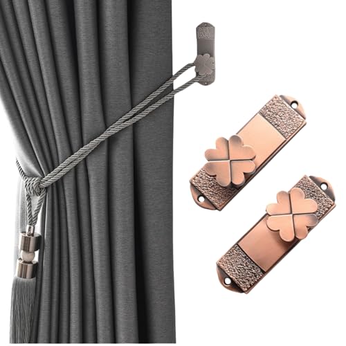 ESSMOKO Raffhalter für Vorhänge Vorhanghaken aus Zinklegierung im europäischen Stil Vorhangzubehör Bindeseilhaken – Bronze von ESSMOKO