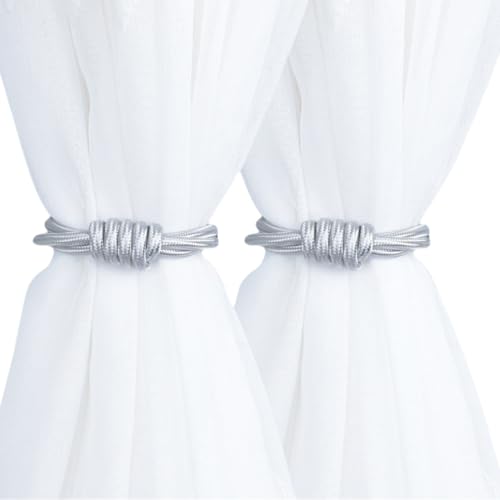 ESSMOKO Vorhang Raffhalter Square Head Buckle Magnetic Tie Rope Strap 54Cm Polyester Material Curtain Fastener Suitable for Living Room Bedroom Gray ESSMOKO Vorhang Raffhalter Square Head Buckle Magnetic Tie Rope Strap 54Cm Polyester Material Curtain Fastener Suitable for Living Room Bedroom Gray von ESSMOKO
