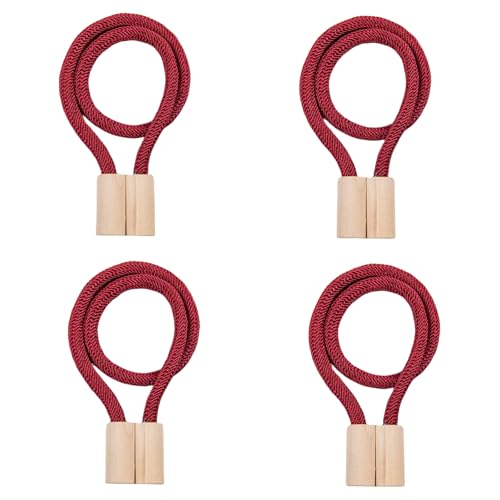 ESSMOKO Vorhang-Raffhalter im Holzstil, magnetische Schnalle, Vorhangklammern, Seilhalter – kastanienbraun von ESSMOKO