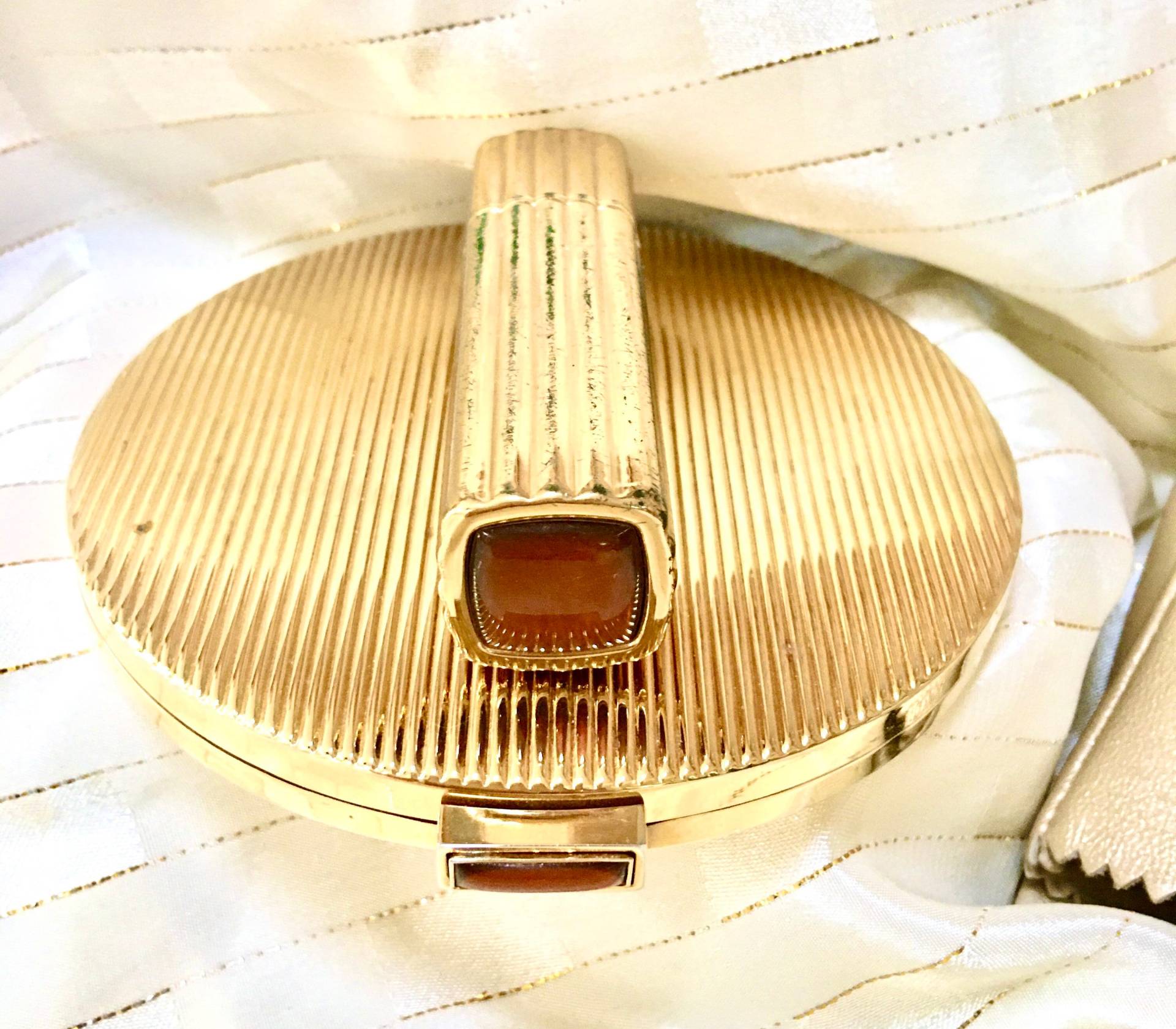 Rare Tom Ford For Estée Lauder Bronzer Compact Und Lipstick Set in Original Gold Ledertasche von ESTEEFINDS4U
