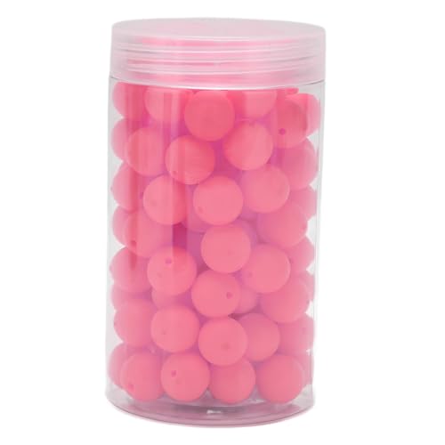 15 mm lebendige Silikonperlen für Handarbeitshandwerk, 105pcs Silikon Lose Perlen in Plastikflasche (Baby Pink) von ETAINGYEUN