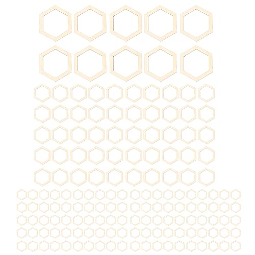 205pcs hexagonale hölzerne Ausschnitte leichte robuste leere Holzstücke für Handarbeit Handwerkendekoration von ETAINGYEUN