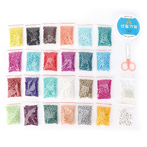 24 Farben 3mm Perlen Schmuck Making Kit Armband Handwerk Werkzeugset Craft Accessoires von ETAINGYEUN