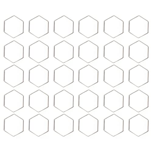 30 Stück Hohl sechskant Harz Rahmen Edelstahl Anhänger Form für Handarbeit Craft ing Zubehör (Hex groß* 30) von ETAINGYEUN