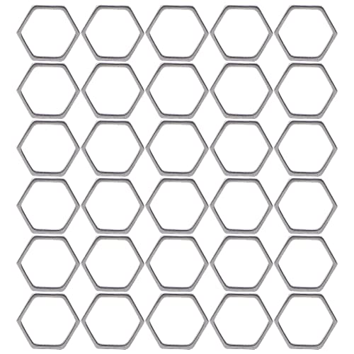 30 Stück Hohl sechskant Harz Rahmen Edelstahl Anhänger Form für Handarbeit Craft ing Zubehör (Hex klein * 30) von ETAINGYEUN