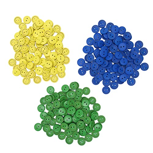 300pcs lebendige runde Holzknöpfe 2 Löcher robuste Bastelknöpfe für Handarbeit nähen Scrapbooking von ETAINGYEUN
