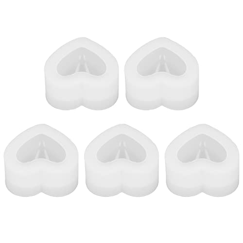 3d Love Heart Silicon Rahmen Hochtemperatur einfache Deparation Elastischer Seife Silikonform Handarbeit Handwerk 5pcs von ETAINGYEUN