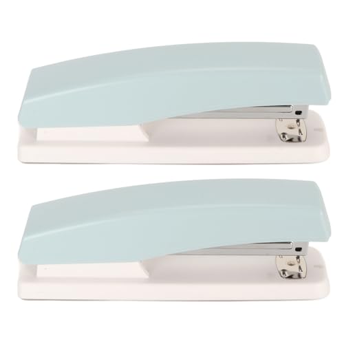 Desktop Stapler kompakt tragbare 20 Blätter Kapazität verhindern, dass Slip Slip Slitt Slip Office School (Blau) von ETAINGYEUN