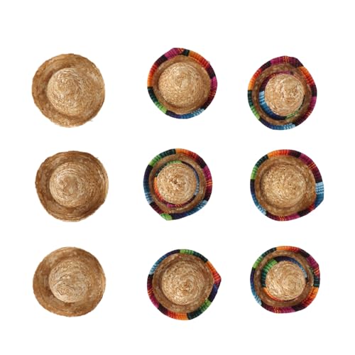 ETAINGYEUN Mini Mexican Hut 9PCS Strohdekoration für die Fiesta -Party von ETAINGYEUN