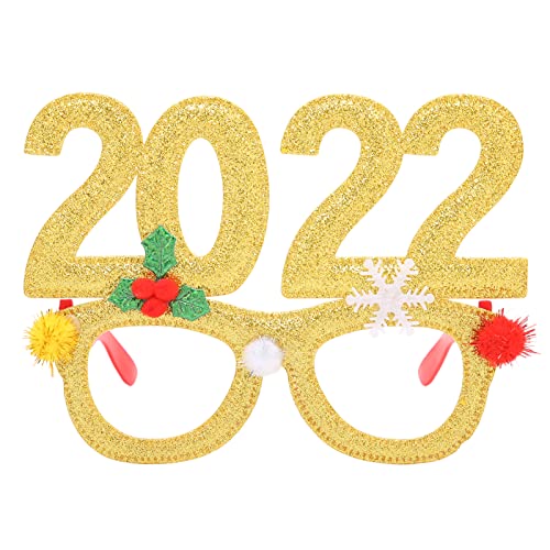 ETAINGYEUN Weihnachten Glitzergläser glänzend modische Party Eyewear 2 PCs Gold Silberfest Stimmung (Gold) von ETAINGYEUN
