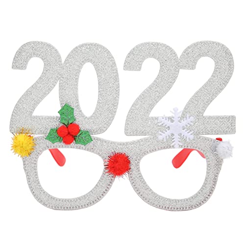 ETAINGYEUN Weihnachten Glitzergläser glänzend modische Party Eyewear 2 PCs Gold Silberfest Stimmung (Silber) von ETAINGYEUN