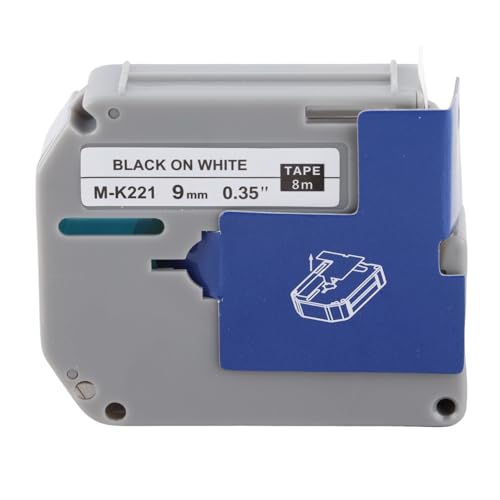 Etikettenklebeband -Ersatz langlebiger klarer Druck, LM210D LP420 M500TS Labeler, 23ft Länge für Offices Studios Stores Testrohr Utensilien Schalter Kabelbuch (9mm) von ETAINGYEUN