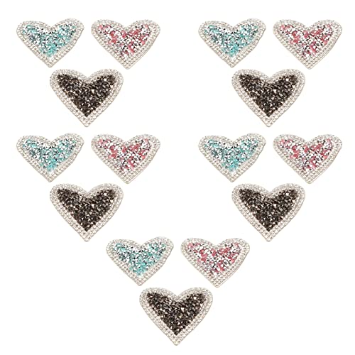 Glitzer Herzform Eisen auf glänzendem Patch stilvolle Appliken Handarbeit Kleidung Dekoration 15 PCs Glitzer Herzform Eisen auf glänzendem Patch stilvolle Appliken Handarbeit Kleidung Dekoration 15 PCs von ETAINGYEUN