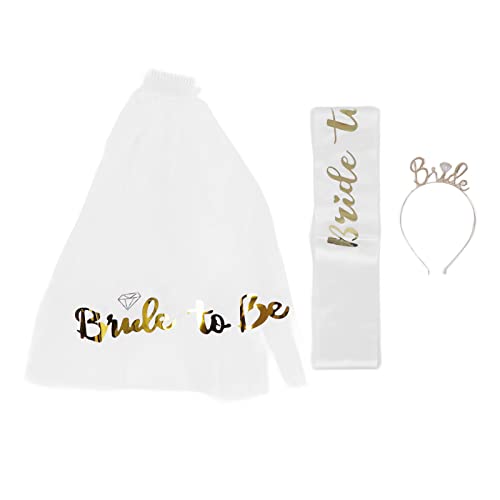 Goldene Braut Schärpe Glitzer Haarband Kopftuch Brautparty Dekorationen Kit Metall Polyester Accessoires Goldene Braut Schärpe Glitzer Haarband Kopftuch Brautparty Dekorationen Kit Metall Polyester Accessoires von ETAINGYEUN