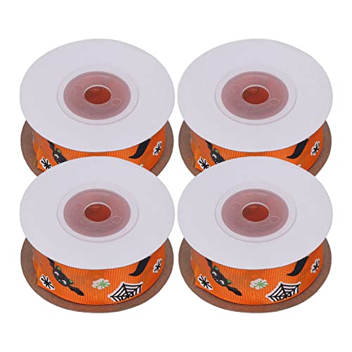 Halloween Ribbon Polyester Cartoon Fledermaus -Fledermaus -Muster 4 rollt breite Anwendungen Orange von ETAINGYEUN