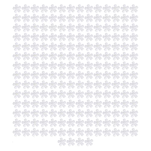 Handgefertigte Perle Strassblüten weiß fünf Blütenblattpolyester Handarbeit handgefertigtes Zubehör 200pcs Beutel von ETAINGYEUN