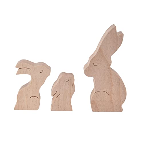 Hölzerne Tierverzierungen süße Kaninchen Home Decoration Muttertags (B14) von ETAINGYEUN