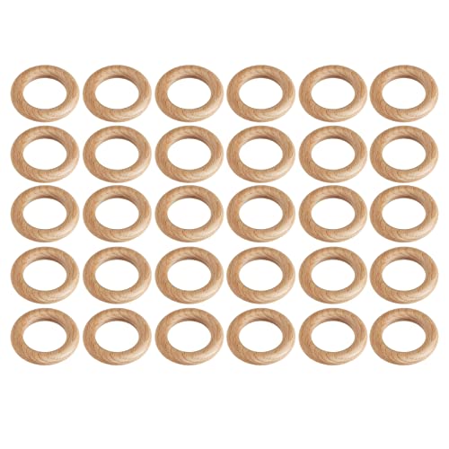 Hölzerne runde Handwerk Kit Handarbeit Makrame Schöne Holz polierte nahtlose Haut 30 Stück Buchen Holzhandwerk Dekoration Accessoires (6,5 cm) von ETAINGYEUN