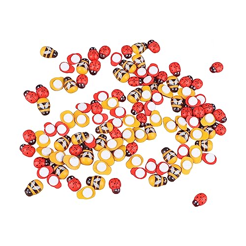 Hölzerne tierknöpfe süße kleber dekorative cartoon Holzknöpfe Handarbeit Handwerksbeutel (Bienen mit Marienvögeln, gemischte Farbe) von ETAINGYEUN